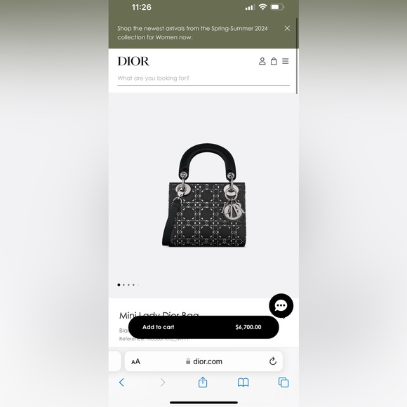 Mini Lady Dior Bag Navy Strass Cannage Satin - Picture 2 of 10